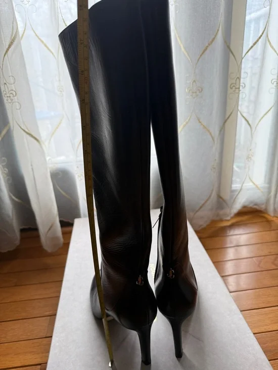 Jimmy Choo Black Tall Leather Heeled Boots - Picture 5 of 8